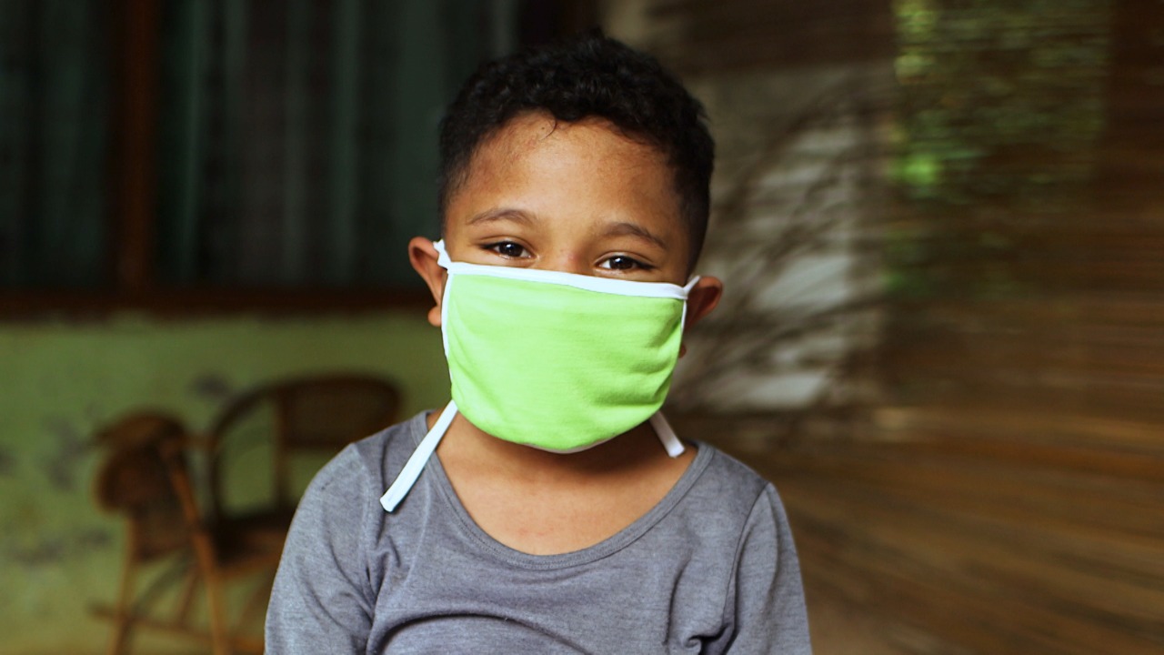 Ilustrasi Anak Pakai Masker