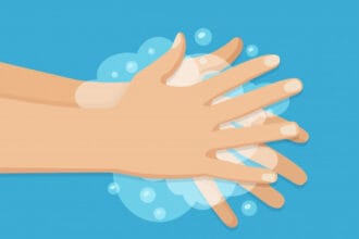 Cuci tangan merupakan hal penting yang harus dilakukan.