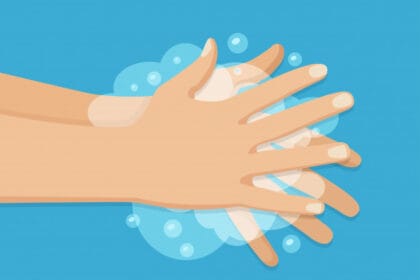 Cuci tangan merupakan hal penting yang harus dilakukan.