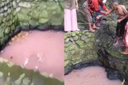 Telaga pink di Lombok yang dipercaya bisa menyembuhkan penyakit.