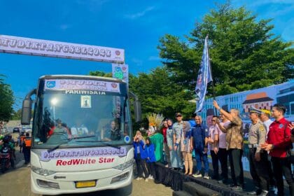 Pelepasan Peserta Mudik Gratis di Terminal Tipe C BSD Kota Tangsel