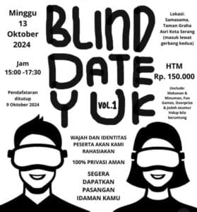 Blind Date 2024 Perdana di Kota Serang, Para Jomblo Buruan Daftar 2 Blind Date 2024