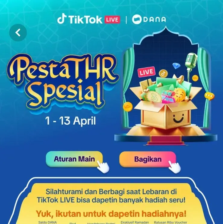 Cara dapetin voucher dan saldo DANA di TikTok