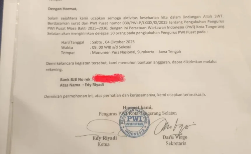 Beredar Proposal Pelantikan di Tangsel, Ketum PWI Pusat Beri Teguran Keras 1 PWI