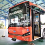 bus listrik DAMRI di Kota Serang